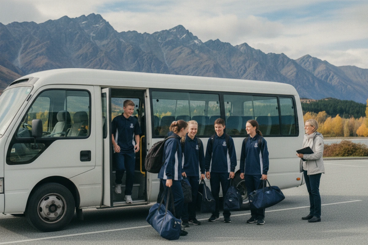 School and sports group bus hire Queenstown
